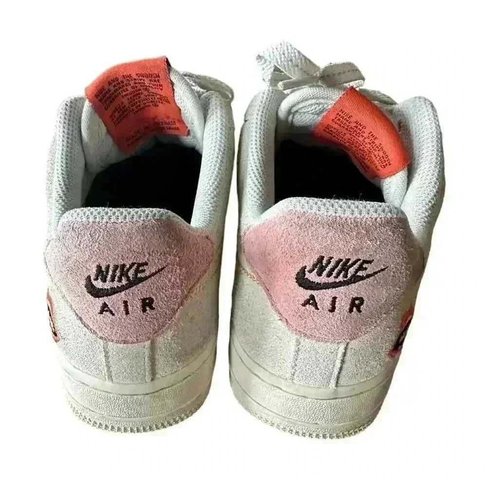 Nike Woman's Air Force 1 '07 AF1 White Peace Rock n Roll DQ7656 100 Size 7
